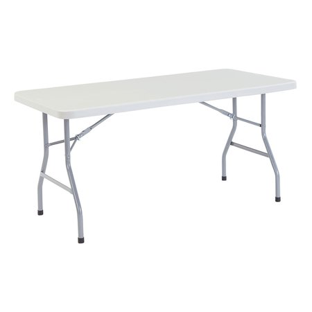 GLOBAL INDUSTRIAL Plastic Folding Table, 60 x 30, White 695811